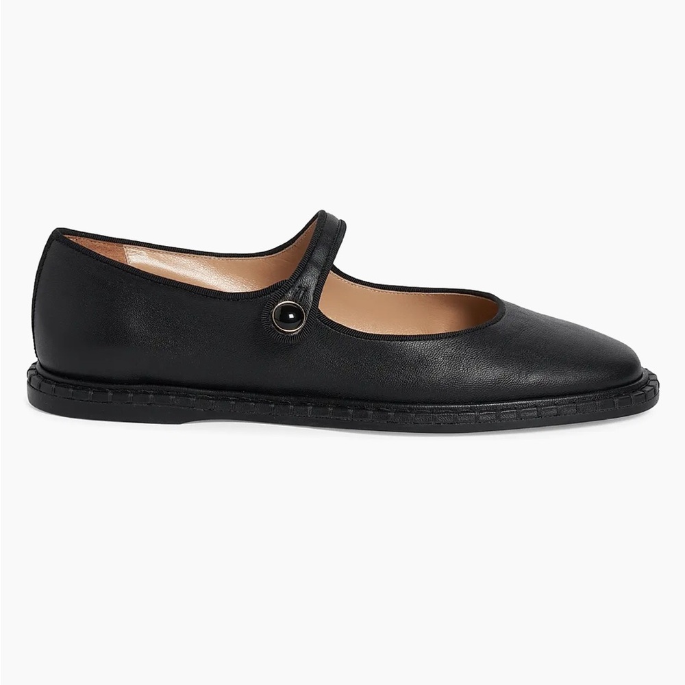 Chloé Rubie Leather Mary Janes Sz 37 1/2 US 7 1/2 Black